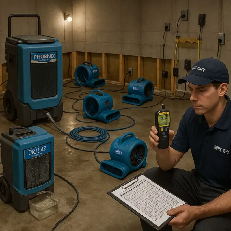 Structural Drying and Dehumidification process in South Charleston, OH